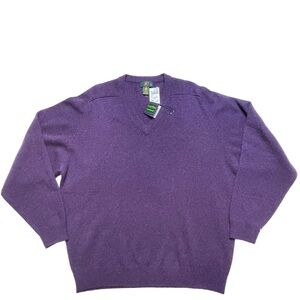 Club Room 100% Lambswool V-Neck Grandpa Career Collegiate Sweater - NWT - Sz XL